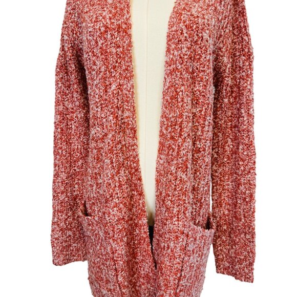 NWT Steve Madden S Cozy Coral/Mauve/Rust Chenille Womens Cardigan Sweater - Picture 1 of 10